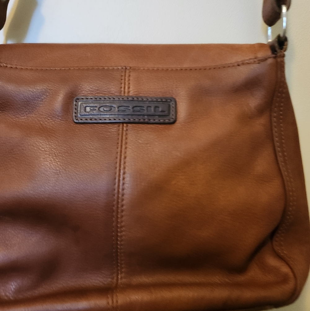 Fossil Brown Leather Crossbody Bag Purse